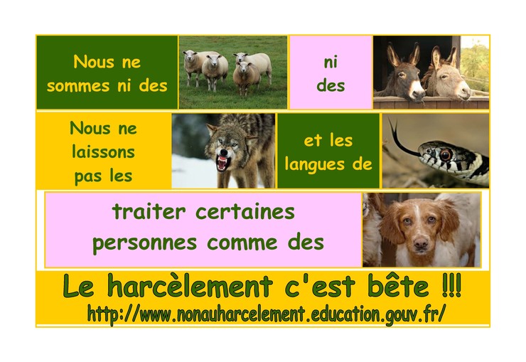 Non au harcèlement affiche